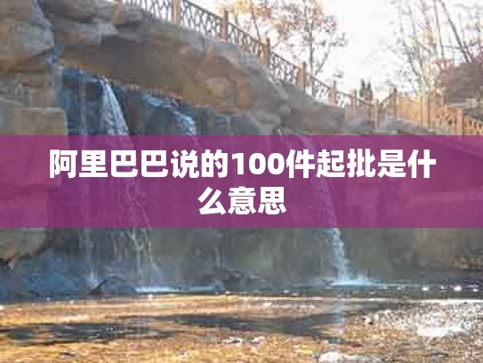 阿里巴巴说的100件起批是什么意思