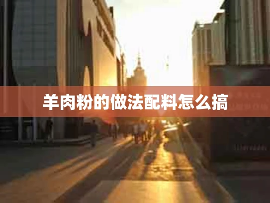 羊肉粉的做法配料怎么搞