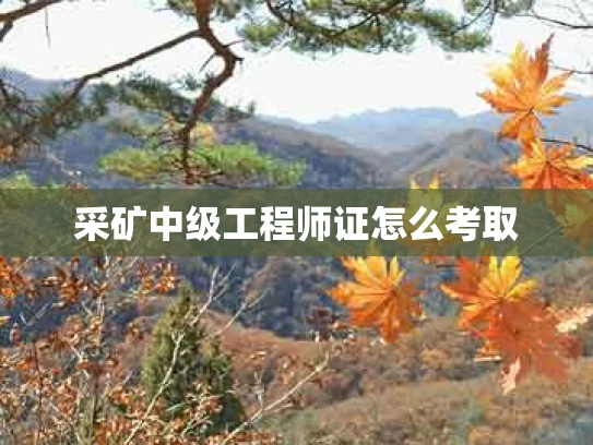 采矿中级工程师证怎么考取