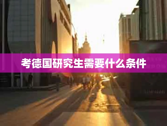 考德国研究生需要什么条件