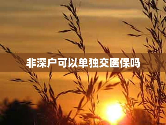 非深户可以单独交医保吗