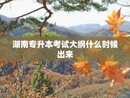 湖南专升本考试大纲什么时候出来