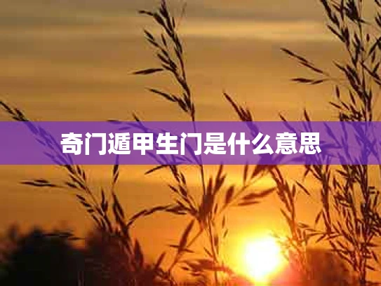 奇门遁甲生门是什么意思