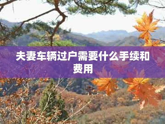 夫妻车辆过户需要什么手续和费用