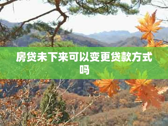 房贷未下来可以变更贷款方式吗