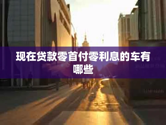 现在贷款零首付零利息的车有哪些