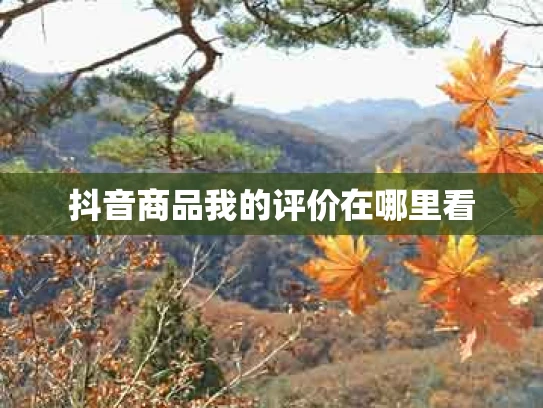 抖音商品我的评价在哪里看