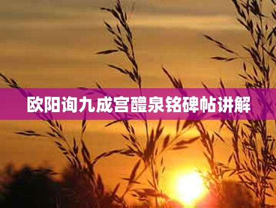 欧阳询九成宫醴泉铭碑帖讲解