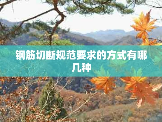 钢筋切断规范要求的方式有哪几种