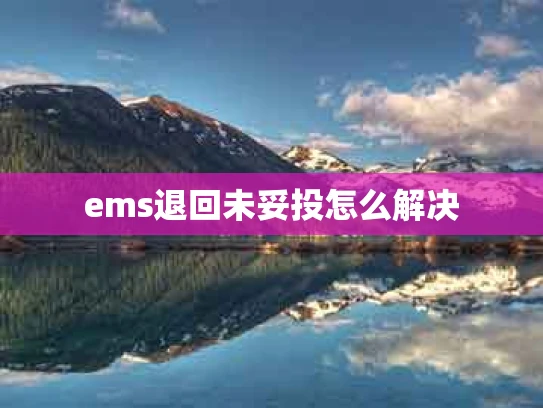 ems退回未妥投怎么解决