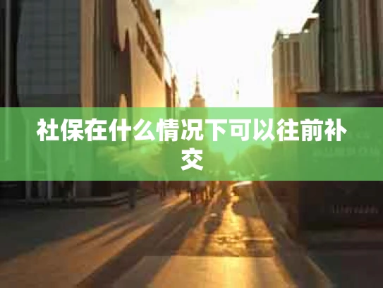 社保在什么情况下可以往前补交
