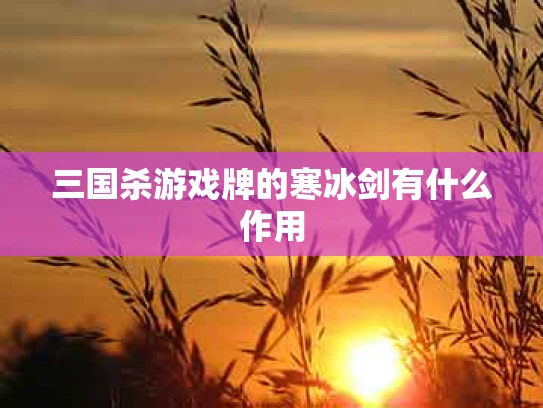 三国杀游戏牌的寒冰剑有什么作用