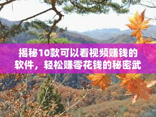 揭秘10款可以看视频赚钱的软件，轻松赚零花钱的秘密武器
