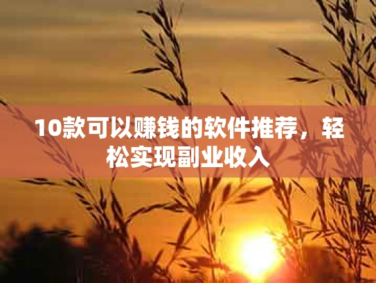 10款可以赚钱的软件推荐，轻松实现副业收入