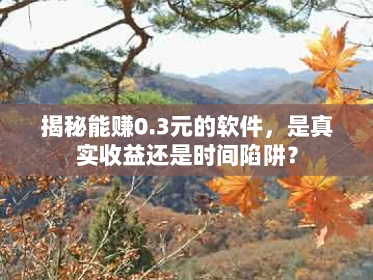 揭秘能赚0.3元的软件，是真实收益还是时间陷阱？