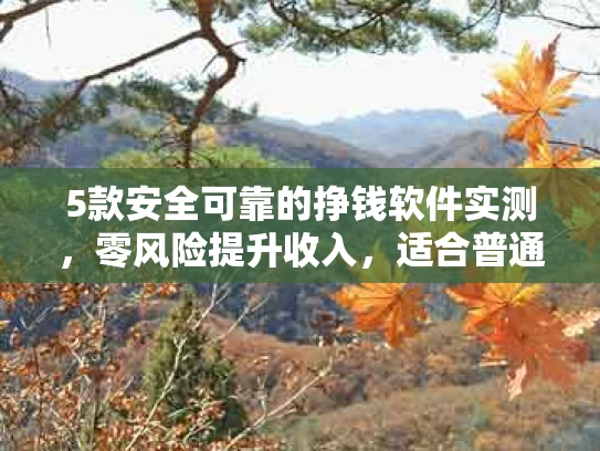 5款安全可靠的挣钱软件实测，零风险提升收入，适合普通人长期操作